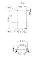 15mm-->12mm tengelycsökkentő, 58mm perem, rozsdamentes acél