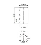 15mm-->12mm tengelycsökkentő, 58mm perem, sárgaréz