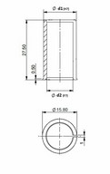 15mm-->14mm tengelycsökkentő, 58mm perem, sárgaréz