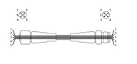 Hosszító kábel - M12 Csatlakozóval 5tűs , 5 vezetékes, PVC, 1 méter