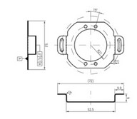 Jeladó felfogató 58mm-es átmenőfuratos jaladókhoz, rozsdamentes