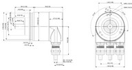 Jeladó Profibus DP komm., rozsdm. acél tengely d=10mm, IP65, 10-30VDC, D=58mm