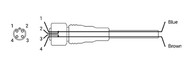 Kábel - M12 csatlakozó 4 tűs anya, 2 vezetékes, AC2, 2m kábel, PVC