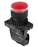 Lámpa, körlalakú D22mm Piros, 12-24VDC / AC, max.fogy. 20mA, IP52