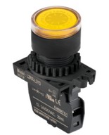 Lámpa, körlalakú D22mm Sárga, 12-24VDC / AC, max.fogy. 20mA, IP52