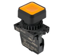 Lámpa - Sárga négyzetes D22mm, 12-24VDC / AC, max.fogy. 20mA, IP52