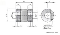 Mmax 2,3 Nm, d1=10mm / d2=10mm, n.max.12.000 1/min., max.+/- 2° szögeltérés