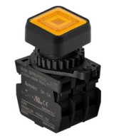 Nyomógomb - 2x NO kontakt, Sárga LED 24V AC/DC 20mA, IP65, max.250VAC / 6A
