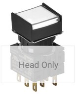 Nyomógomb - bennragadó, fehér LED, IP65 (IEC standard)