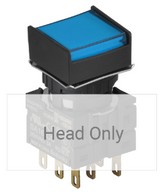 Nyomógomb - bennragadó, kék LED, IP65 (IEC standard)