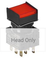 Nyomógomb - bennragadó, piros LED, IP65 (IEC standard)
