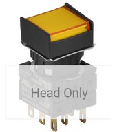 Nyomógomb - bennragadó, sárga LED, IP65 (IEC standard)