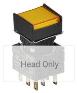 Nyomógomb - bennragadó, sárga LED, IP65 (IEC standard)