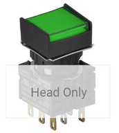 Nyomógomb - bennragadó, zöld LED, IP65 (IEC standard)
