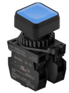 Nyomógomb - Kék, 2x NO kontakt, Max 250VAC 6A, IP65