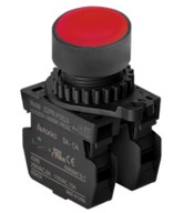 Nyomógomb - Piros, 2x NO kontakt, Max 250VAC 6A, IP65