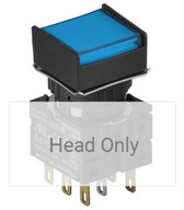 Nyomógomb - visszatéro, kék LED, IP65 (IEC standard)