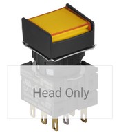 Nyomógomb - visszatérő, sárga LED, IP65 (IEC standard)