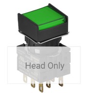 Nyomógomb - visszatéro, zöld LED, IP65 (IEC standard)