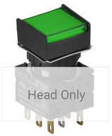 Nyomógomb - visszatéro, zöld LED, IP65 (IEC standard)