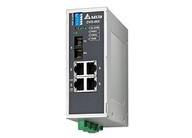 Switch - 5x port 100Mbit Ethernet, 1x optikai port SM, 1x Relé kim.,Táp 12~48VDC