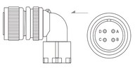 Tápcsatlakozó 90°-os - Szervomotor oldali (anya) ECM-B3 és ECM-A3 (1010~1320-ig)