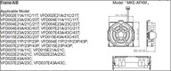 Ventilátor - VFD002E21 ~ VFD022E21 és VFD004E43 ~ VFD037E43 típusokhoz